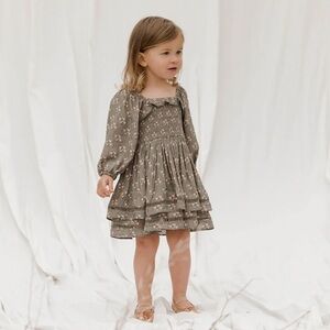 Rylee + Cru Floral Long Sleeve Dress - Olive